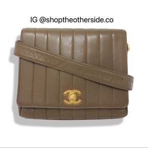 Chanel Turnlock Lambskin Vertical Quilted Greige